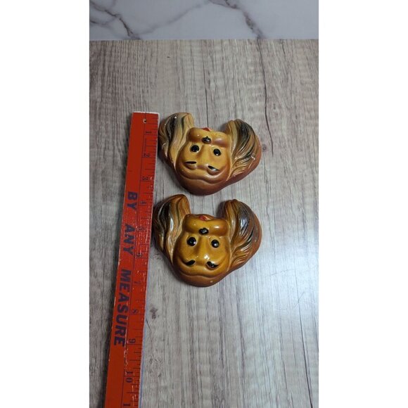 Vintage Chaulkware Cocker Spaniel dog plaques wall hanging 4.25x3.5" - Picture 5 of 6